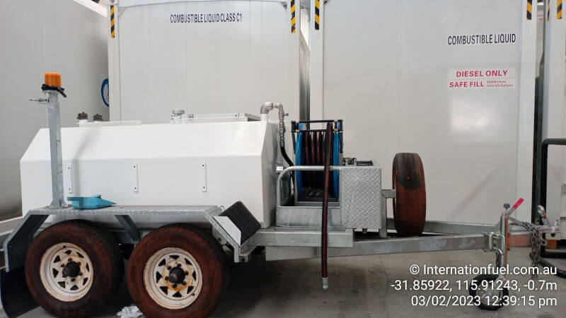 Fuel tank hire refueling trailer Perth Western Australia.